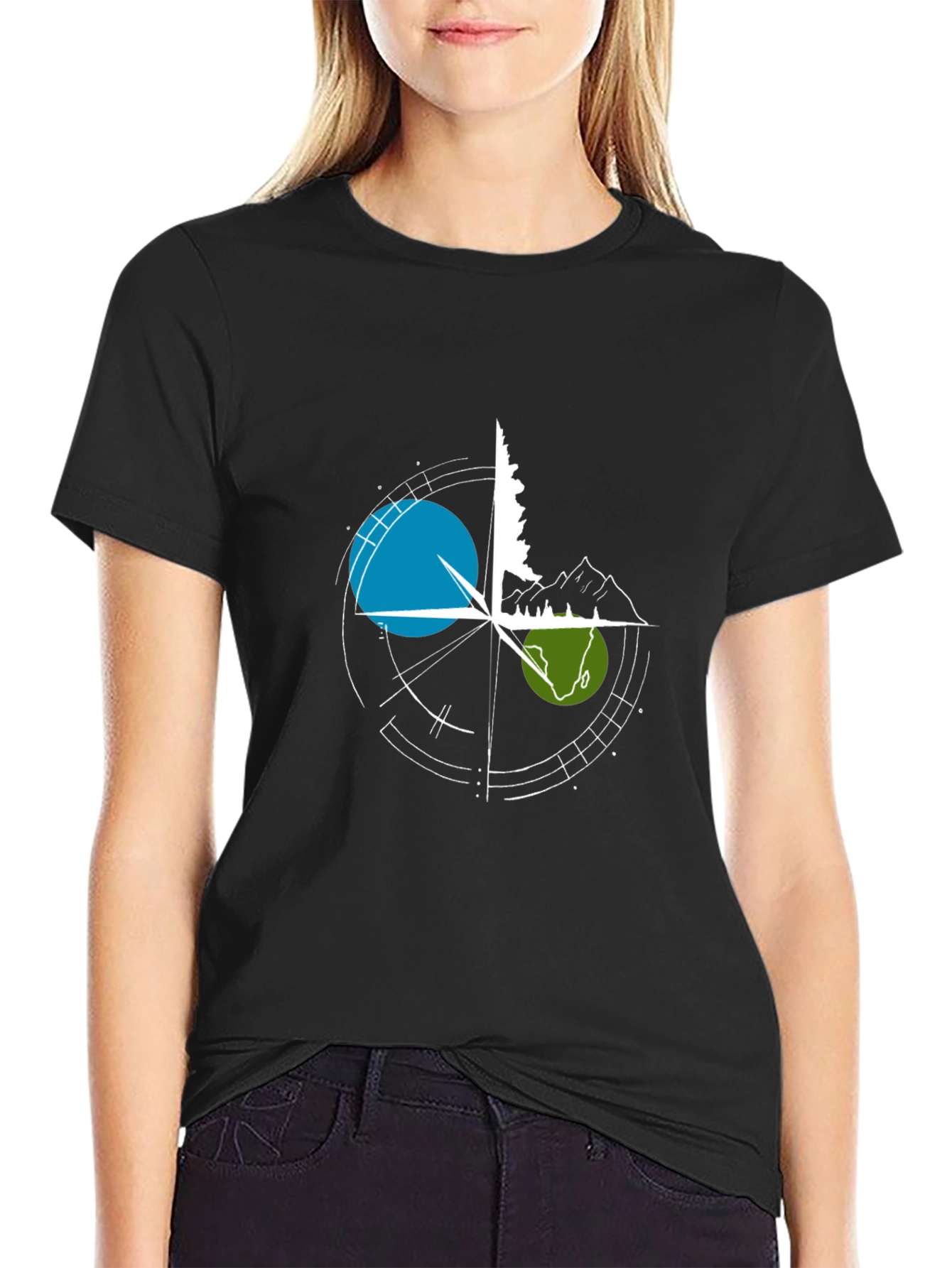 Adventure Compass Graphic Tee - Black