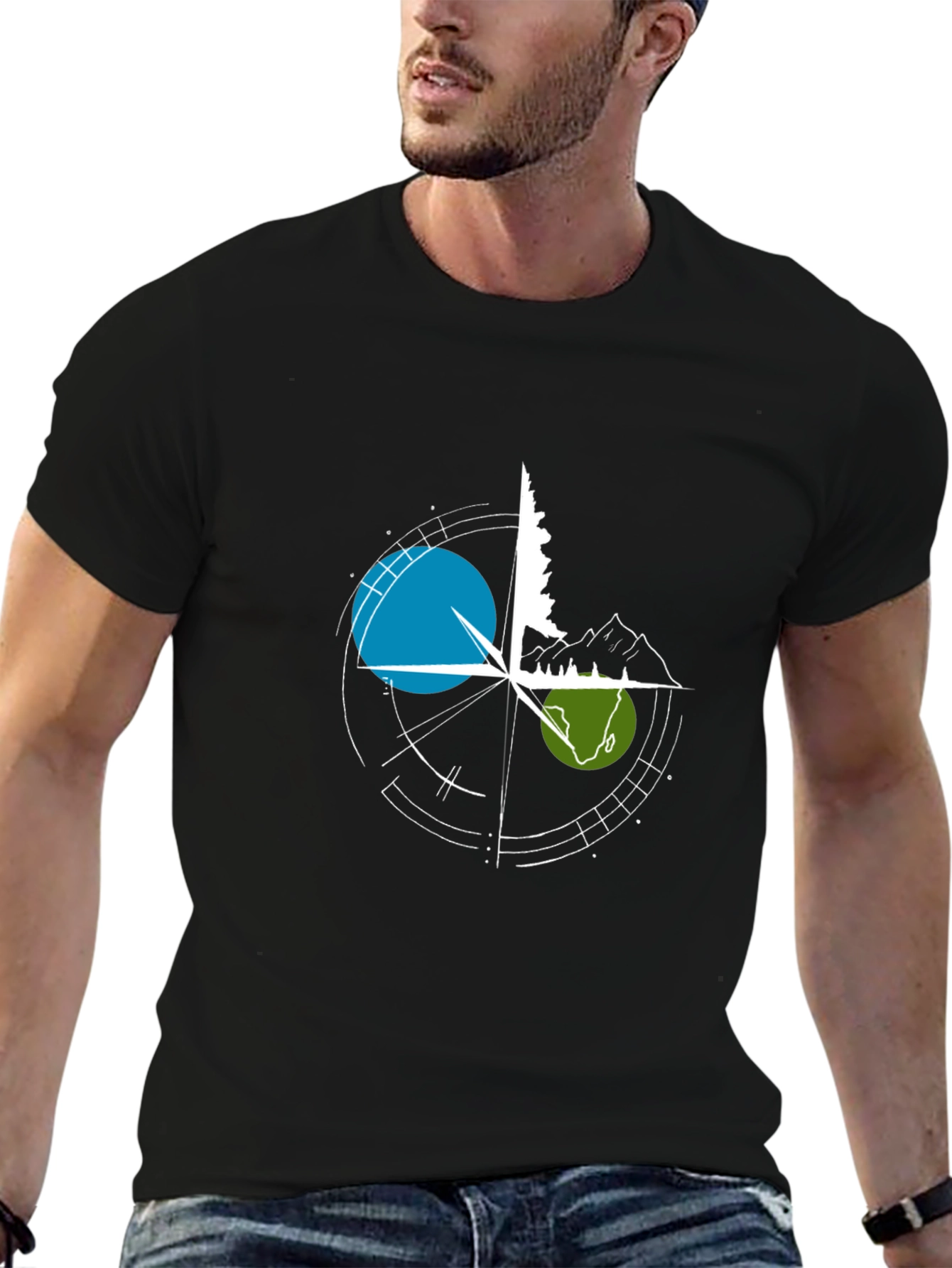 Adventure Compass Graphic Tee - Black
