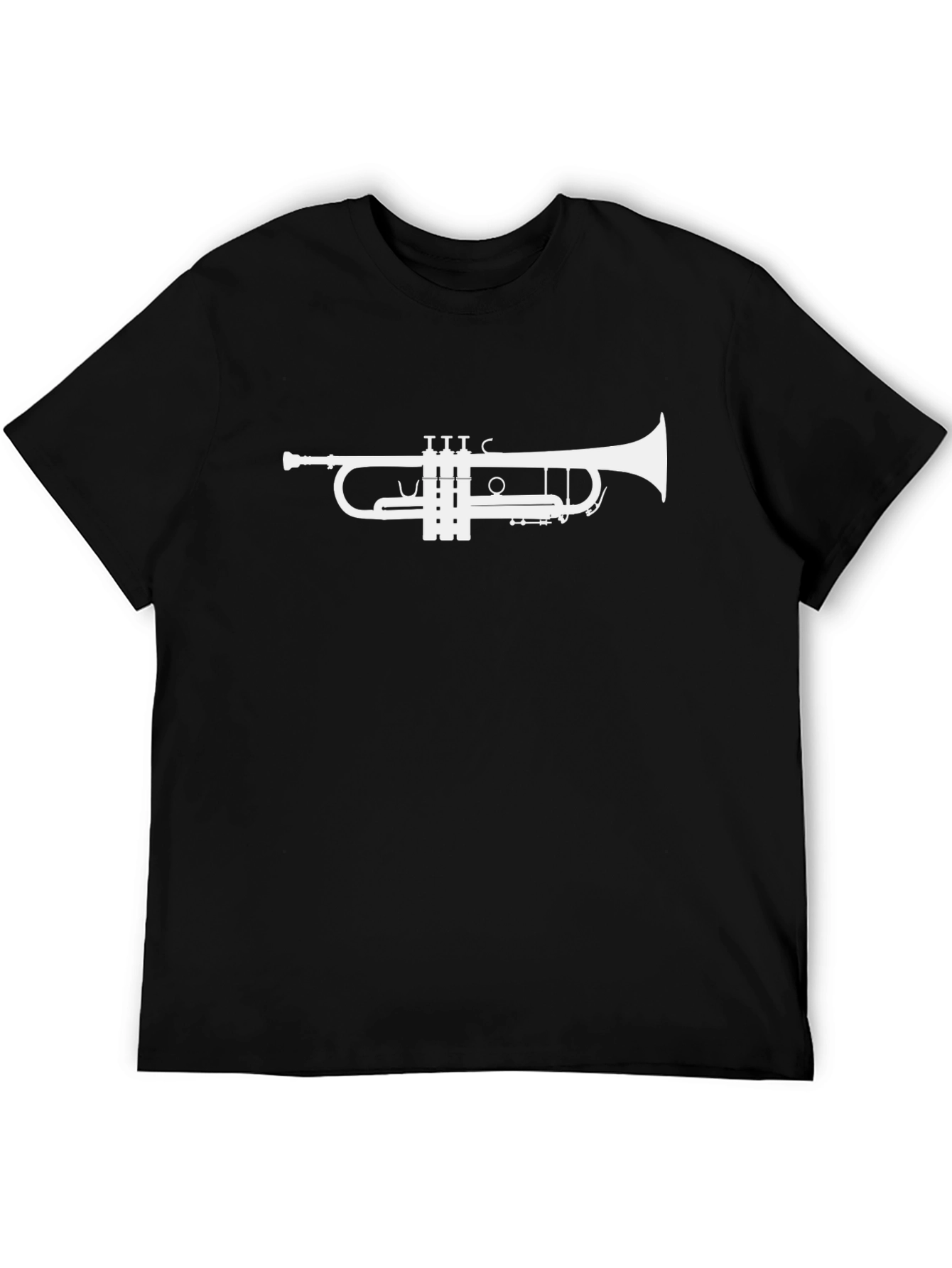 Trumpet Graphic Tee - Black Cotton Music Shirt