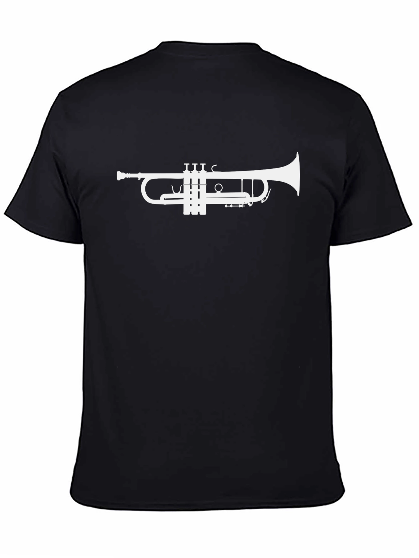 Trumpet Graphic Tee - Black Cotton Music Shirt