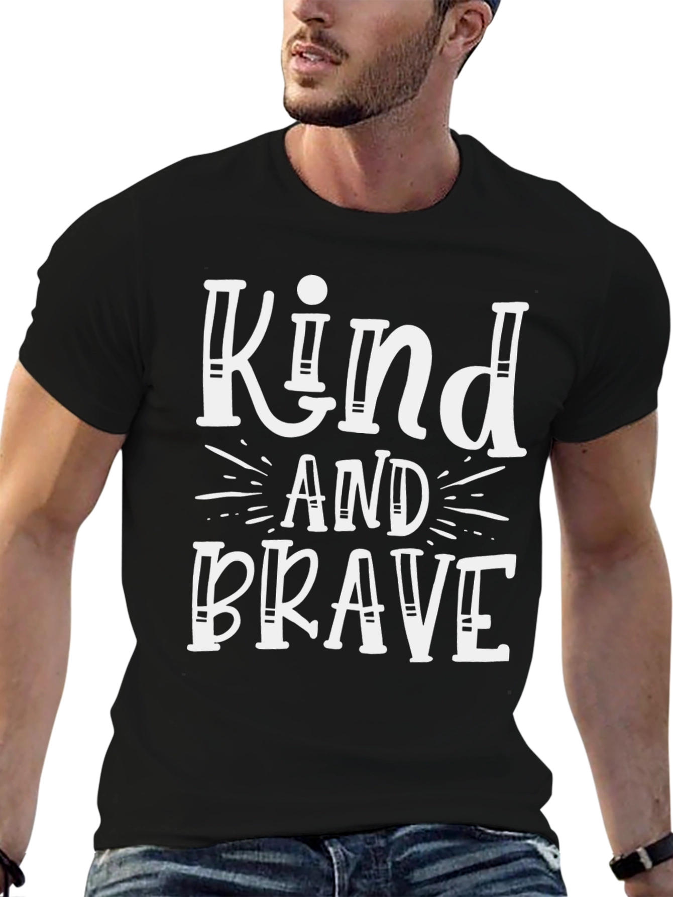 Kind and Brave Black Graphic Tee