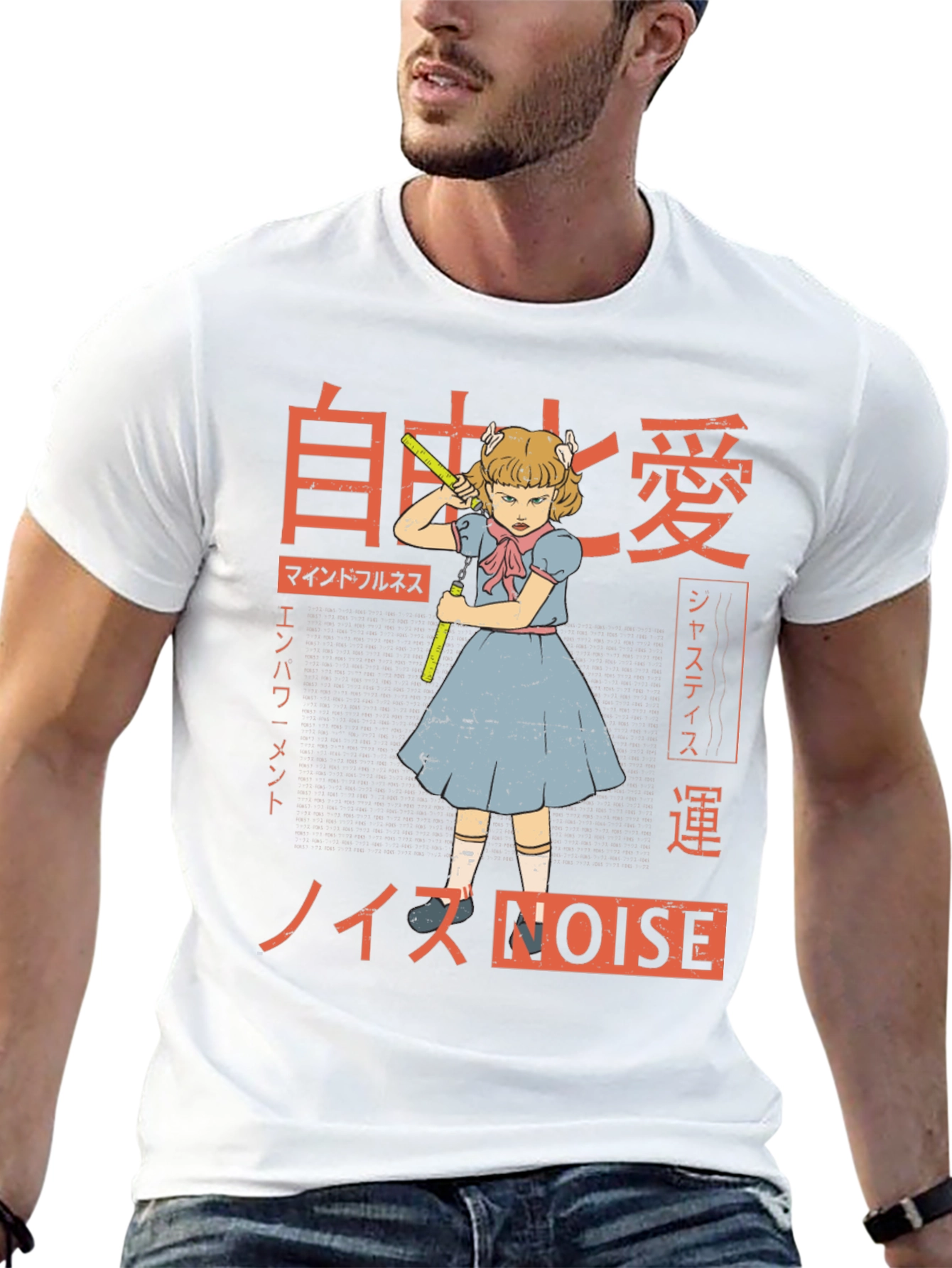 Noise Graphic Tee - Anime Girl T-Shirt