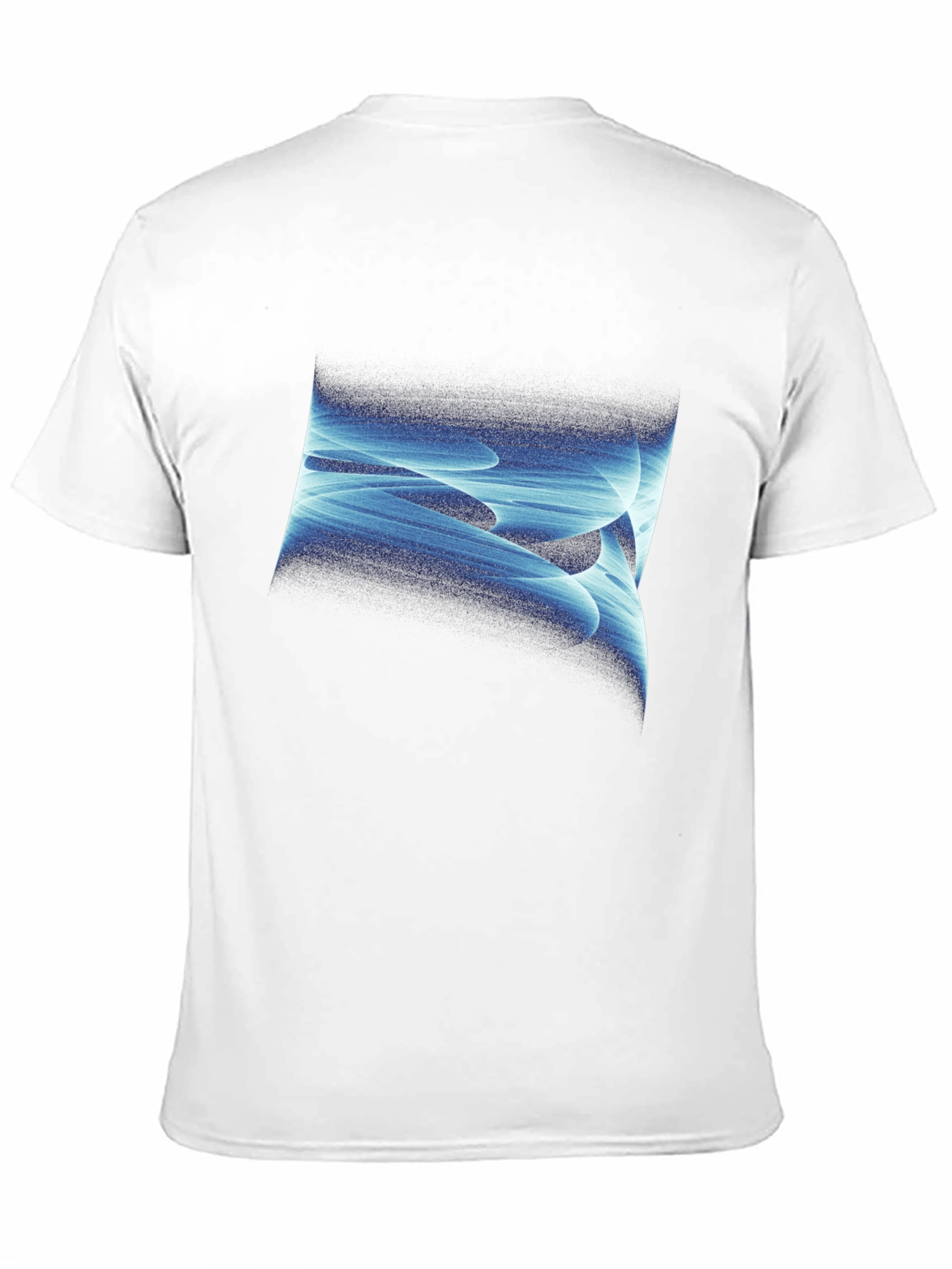 Abstract Blue Swirl Graphic Black T-Shirt