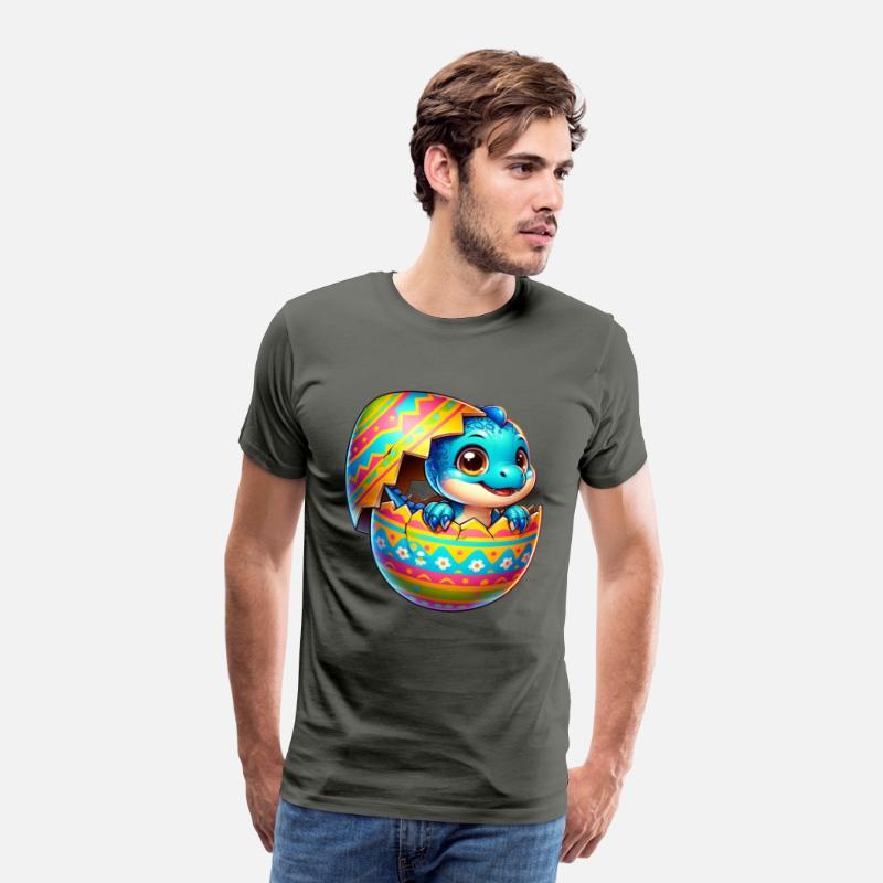 Easter Egg Dino T-Rex Hatching Colorful Cartoon