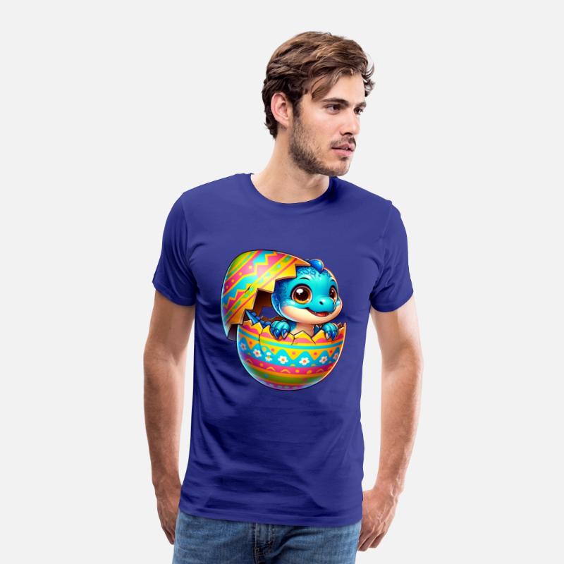 Easter Egg Dino T-Rex Hatching Colorful Cartoon