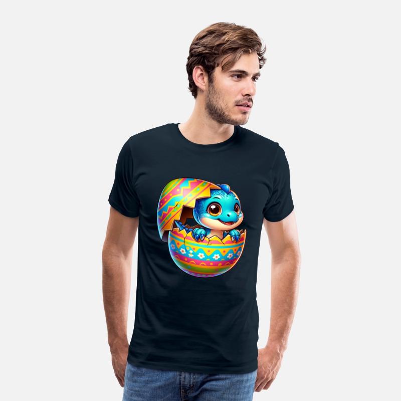 Easter Egg Dino T-Rex Hatching Colorful Cartoon