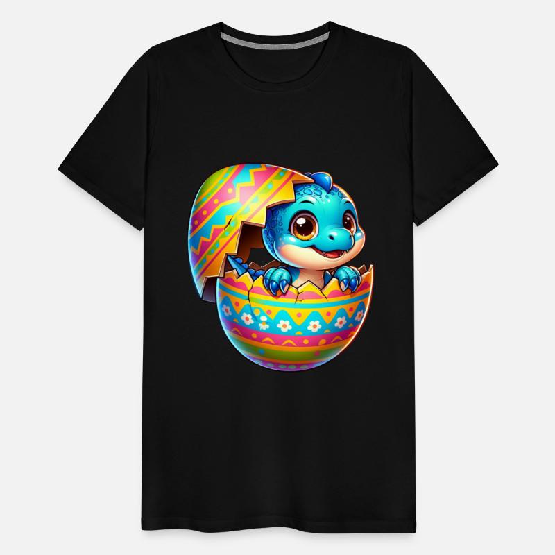Easter Egg Dino T-Rex Hatching Colorful Cartoon