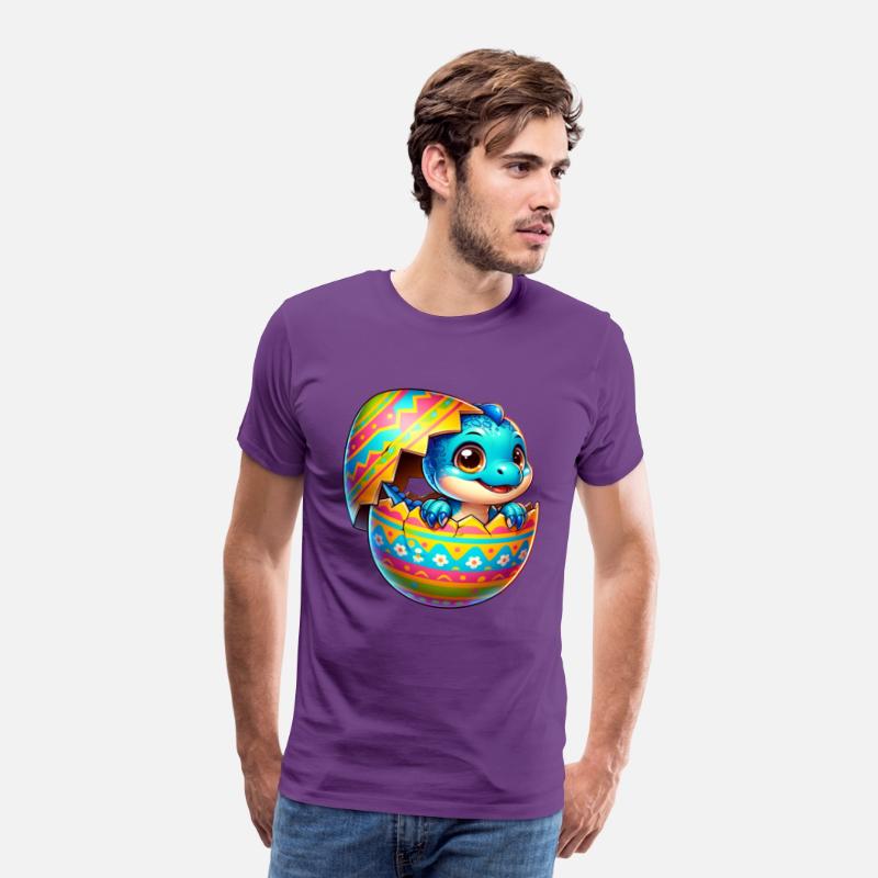 Easter Egg Dino T-Rex Hatching Colorful Cartoon