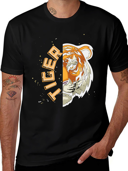 Tiger Graphic Print Black T-Shirt
