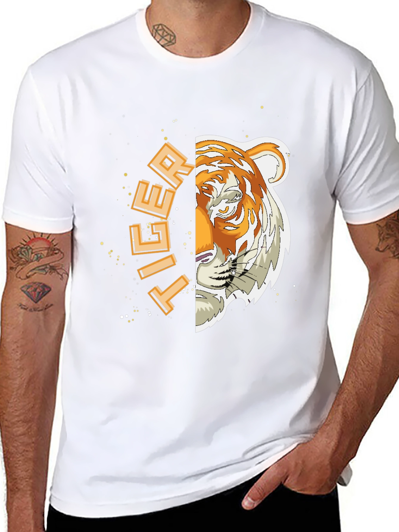 Tiger Graphic Print Black T-Shirt