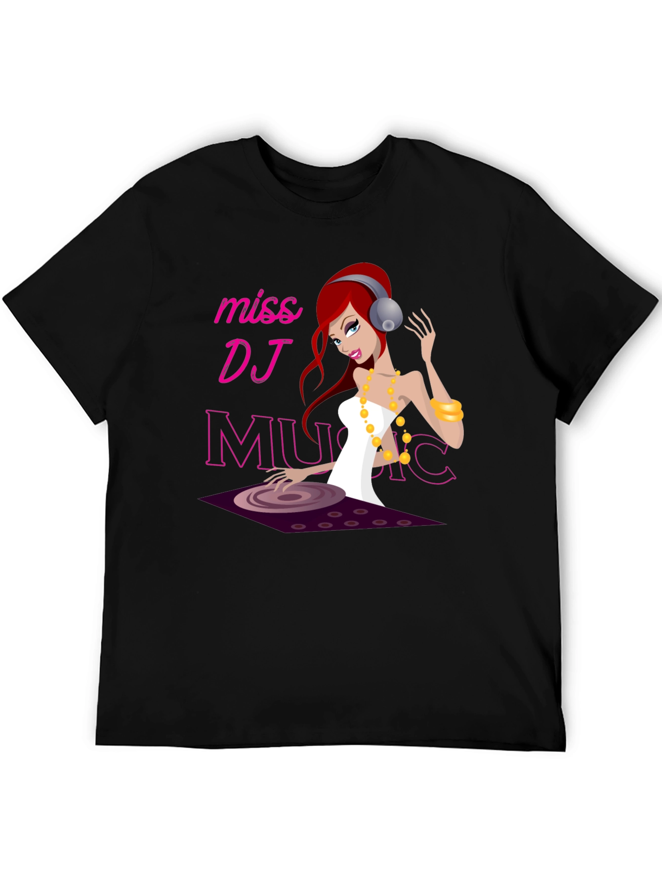Miss DJ Music Graphic T-Shirt