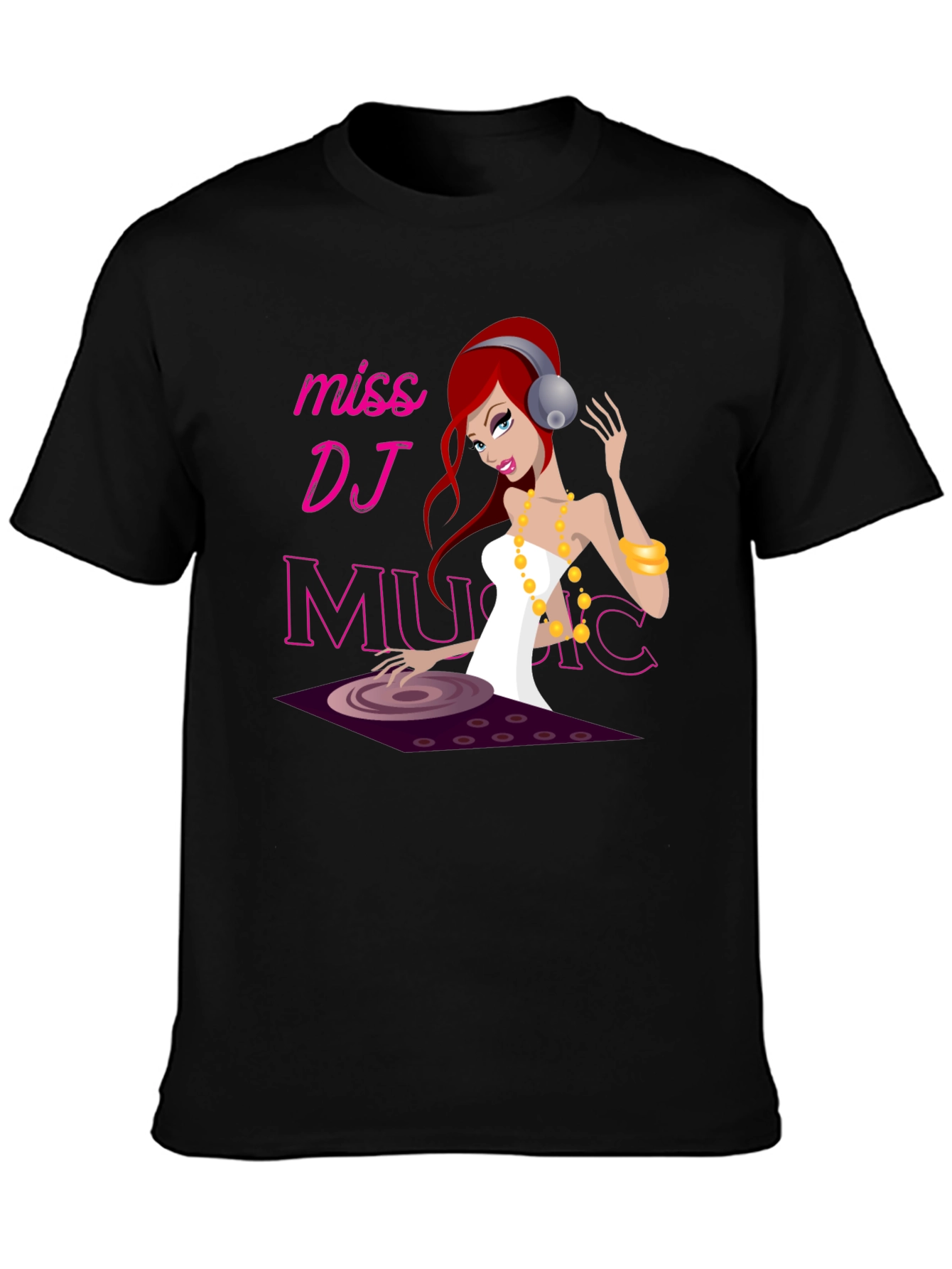 Miss DJ Music Graphic T-Shirt
