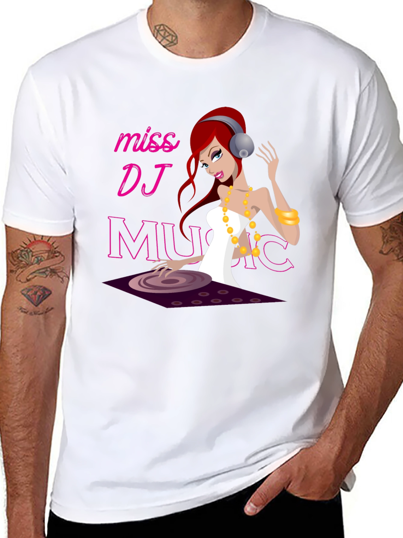 Miss DJ Music Graphic T-Shirt