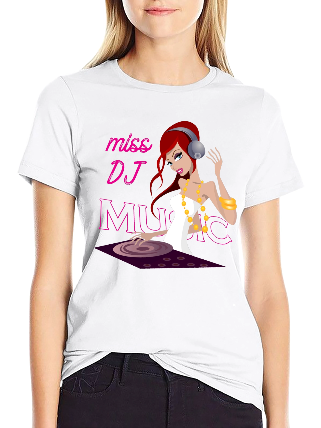 Miss DJ Music Graphic T-Shirt