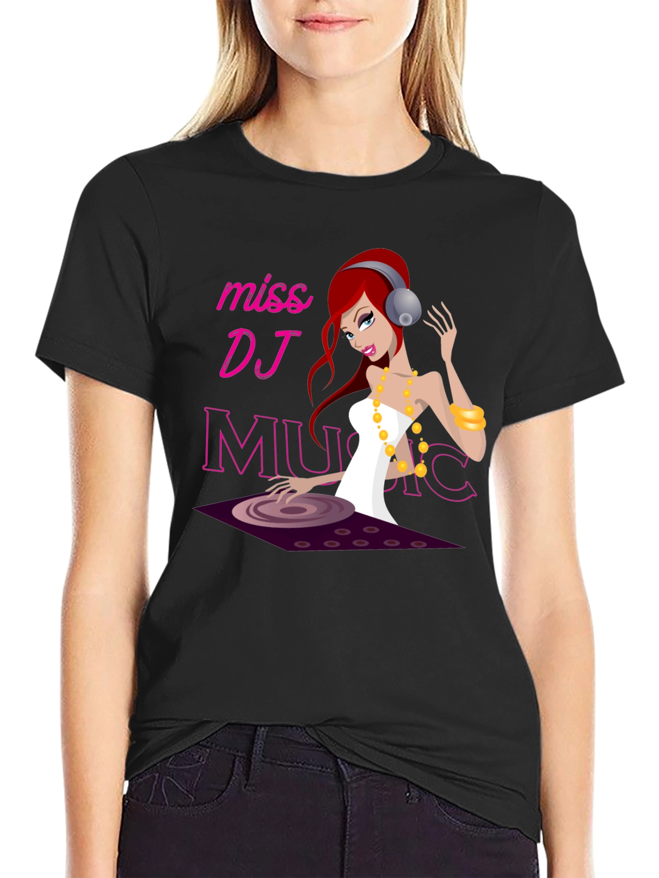 Miss DJ Music Graphic T-Shirt