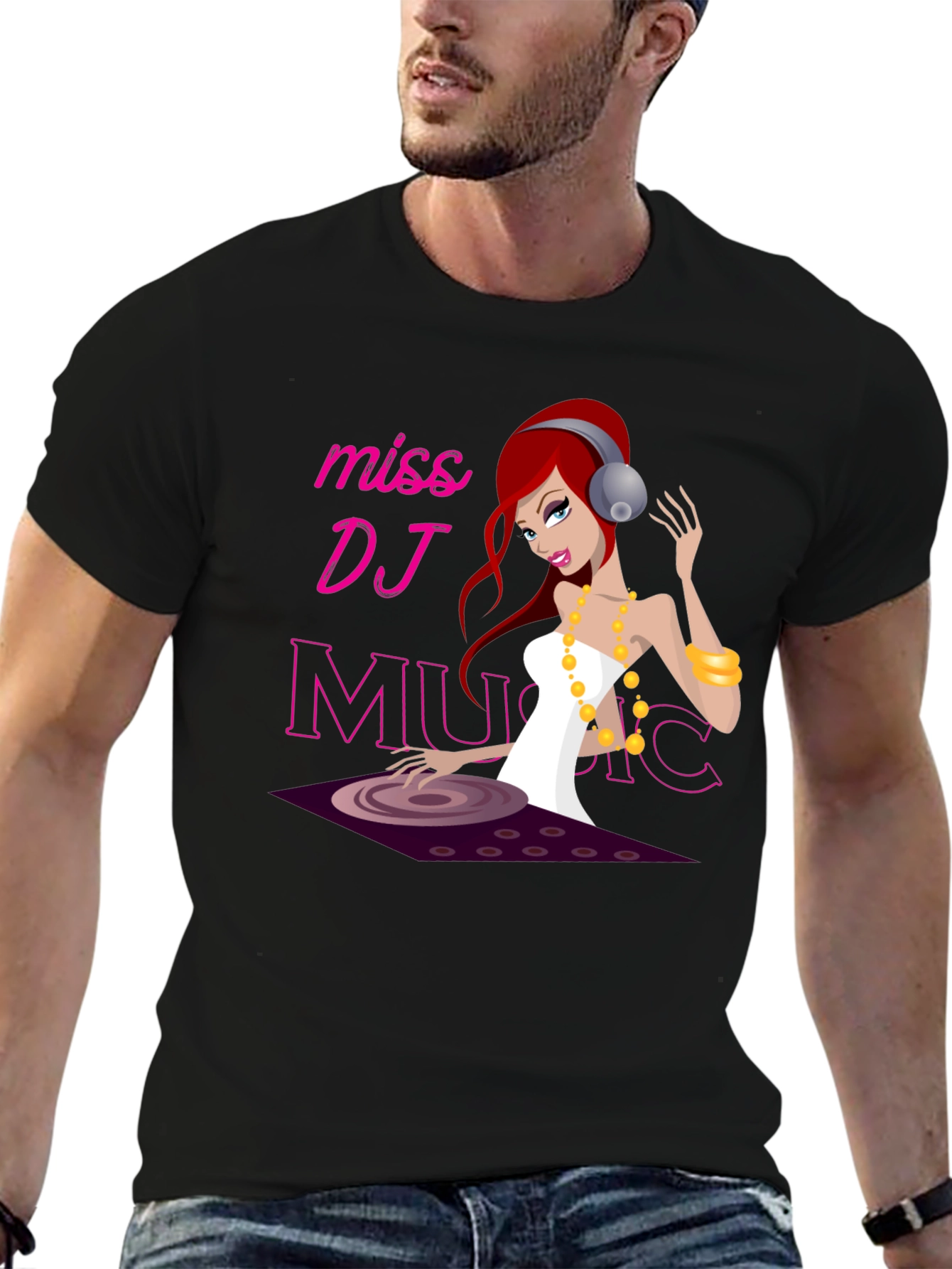 Miss DJ Music Graphic T-Shirt