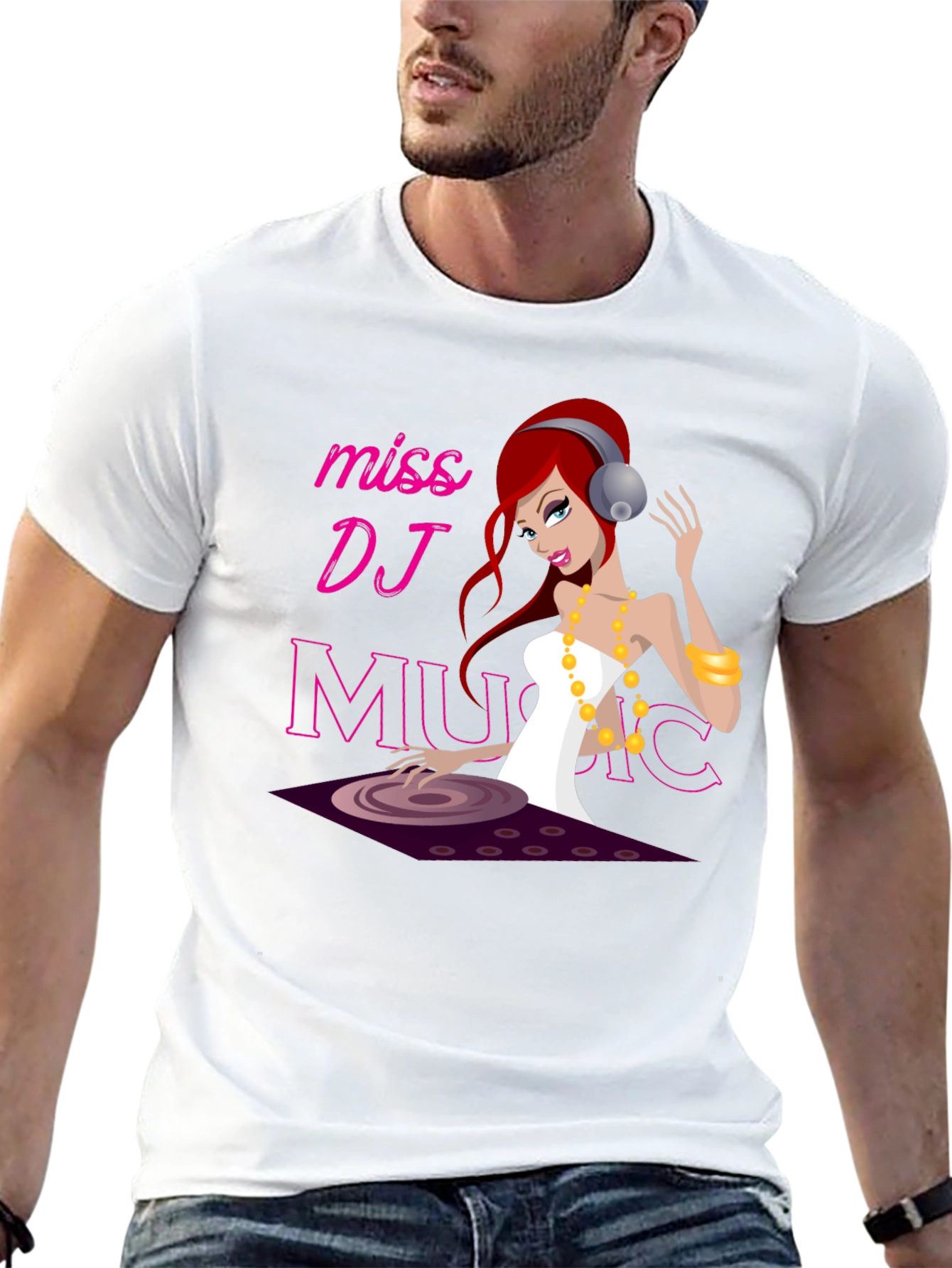 Miss DJ Music Graphic T-Shirt