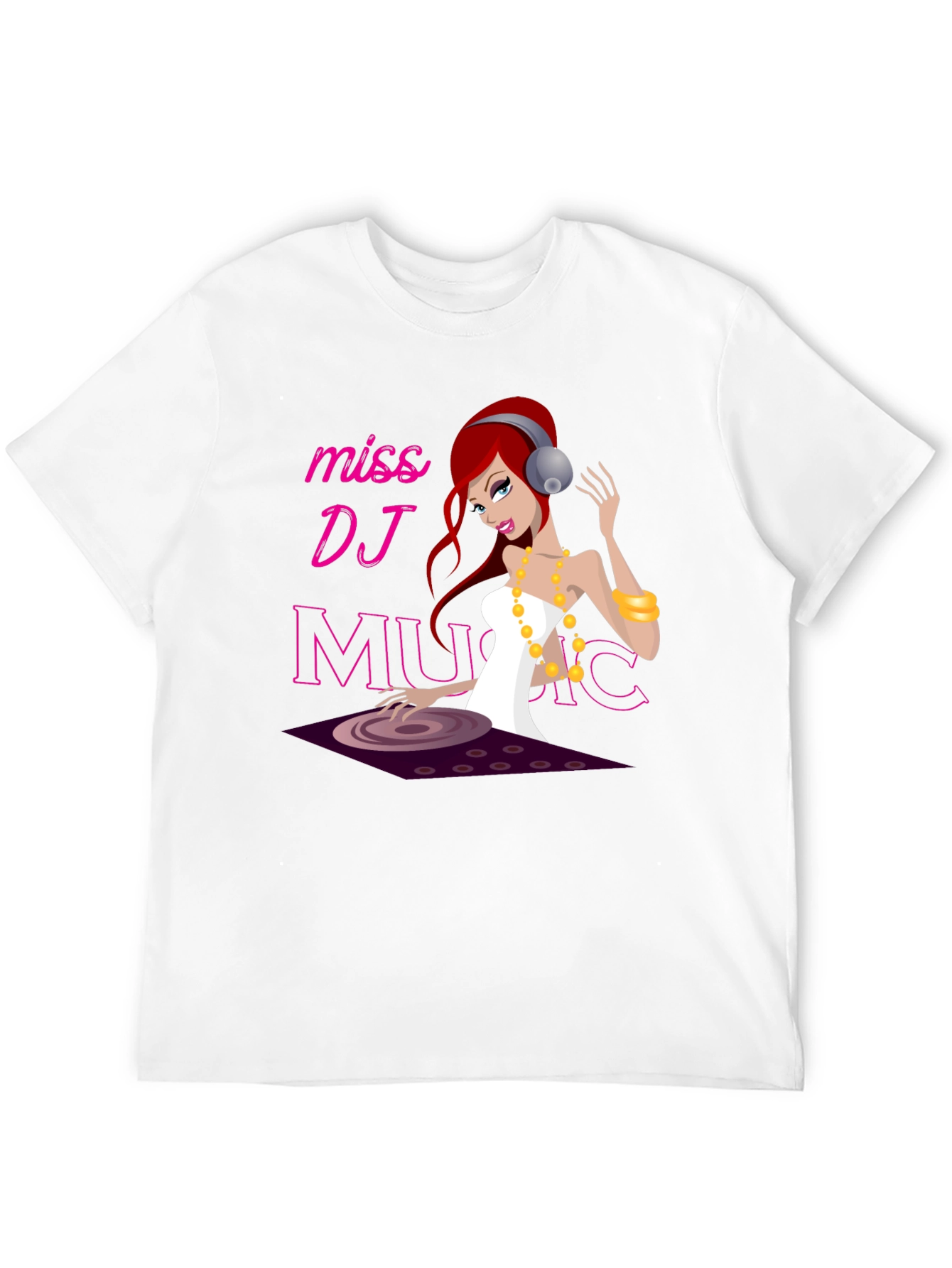 Miss DJ Music Graphic T-Shirt