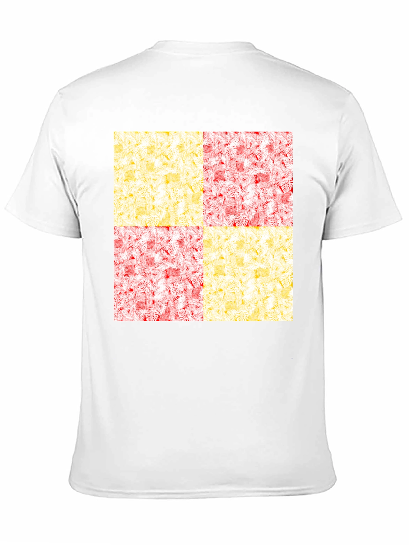 Modern Checkerboard Graphic Print Crew Neck T-Shirt