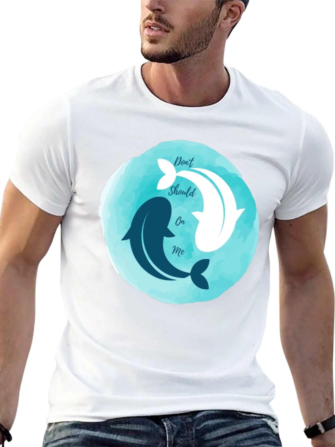Yin Yang Dolphins Graphic Tee - Relaxed Fit