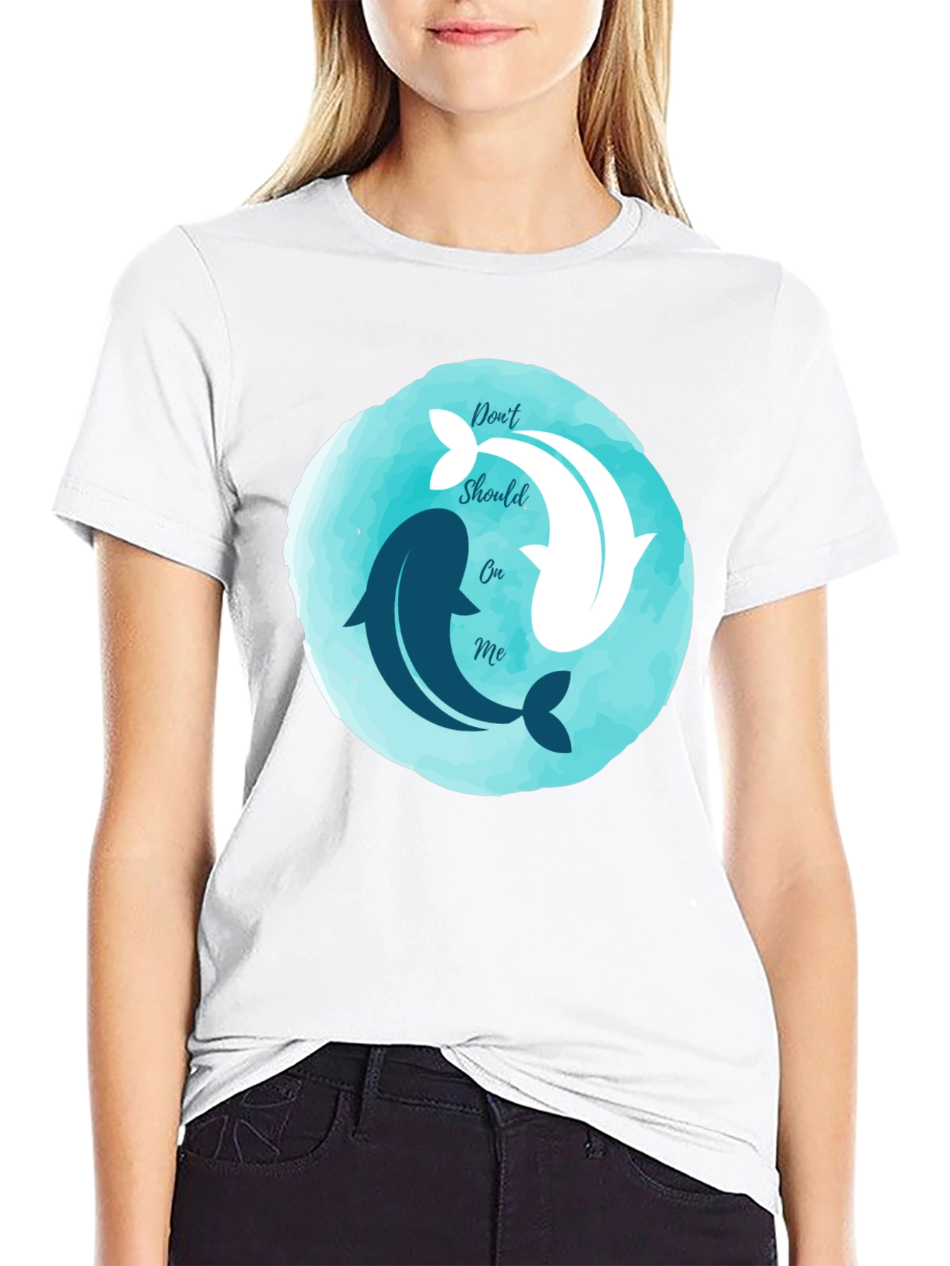 Yin Yang Dolphins Graphic Tee - Relaxed Fit