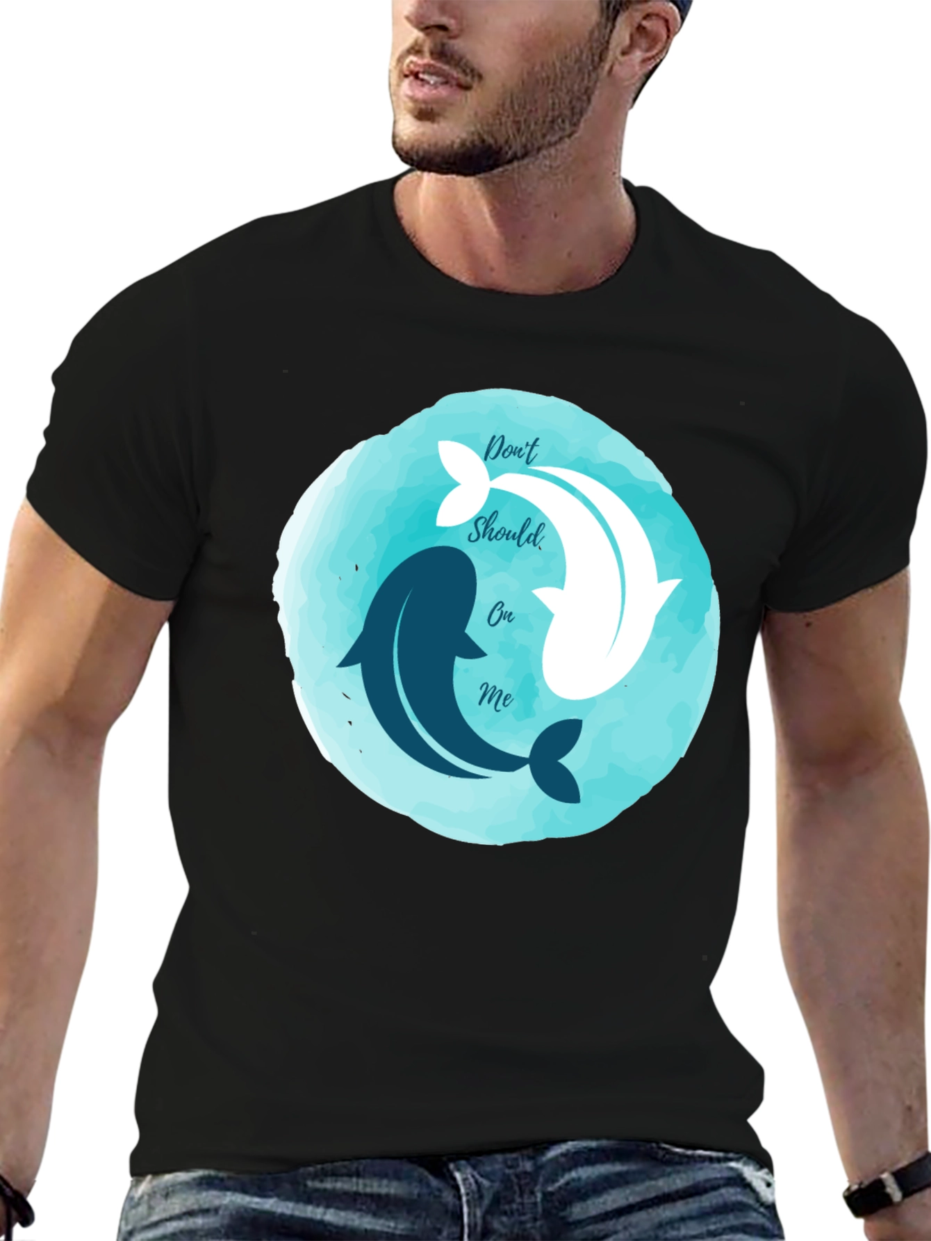 Yin Yang Dolphins Graphic Tee - Relaxed Fit