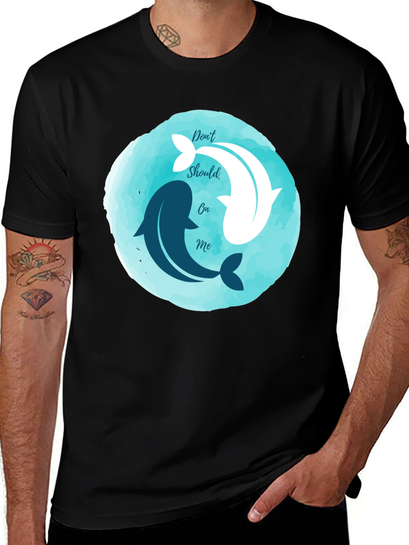 Yin Yang Dolphins Graphic Tee - Relaxed Fit