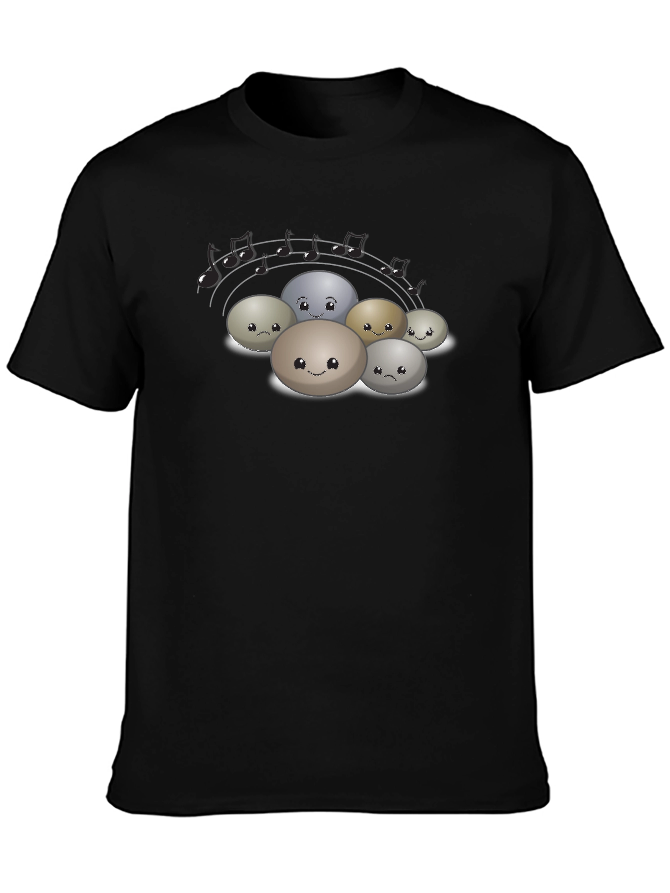 Musical Rocks Black T-Shirt - Cute Stone Band Tee