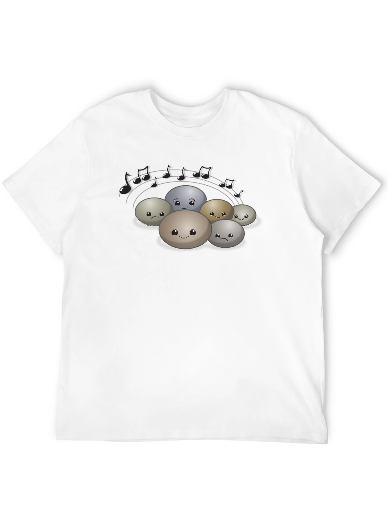 Musical Rocks Black T-Shirt - Cute Stone Band Tee