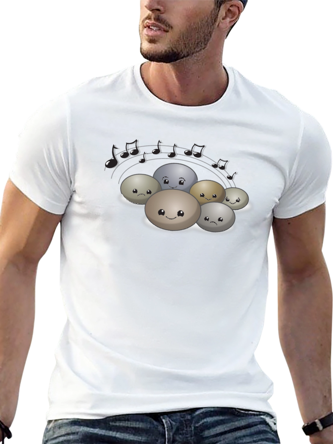 Musical Rocks Black T-Shirt - Cute Stone Band Tee