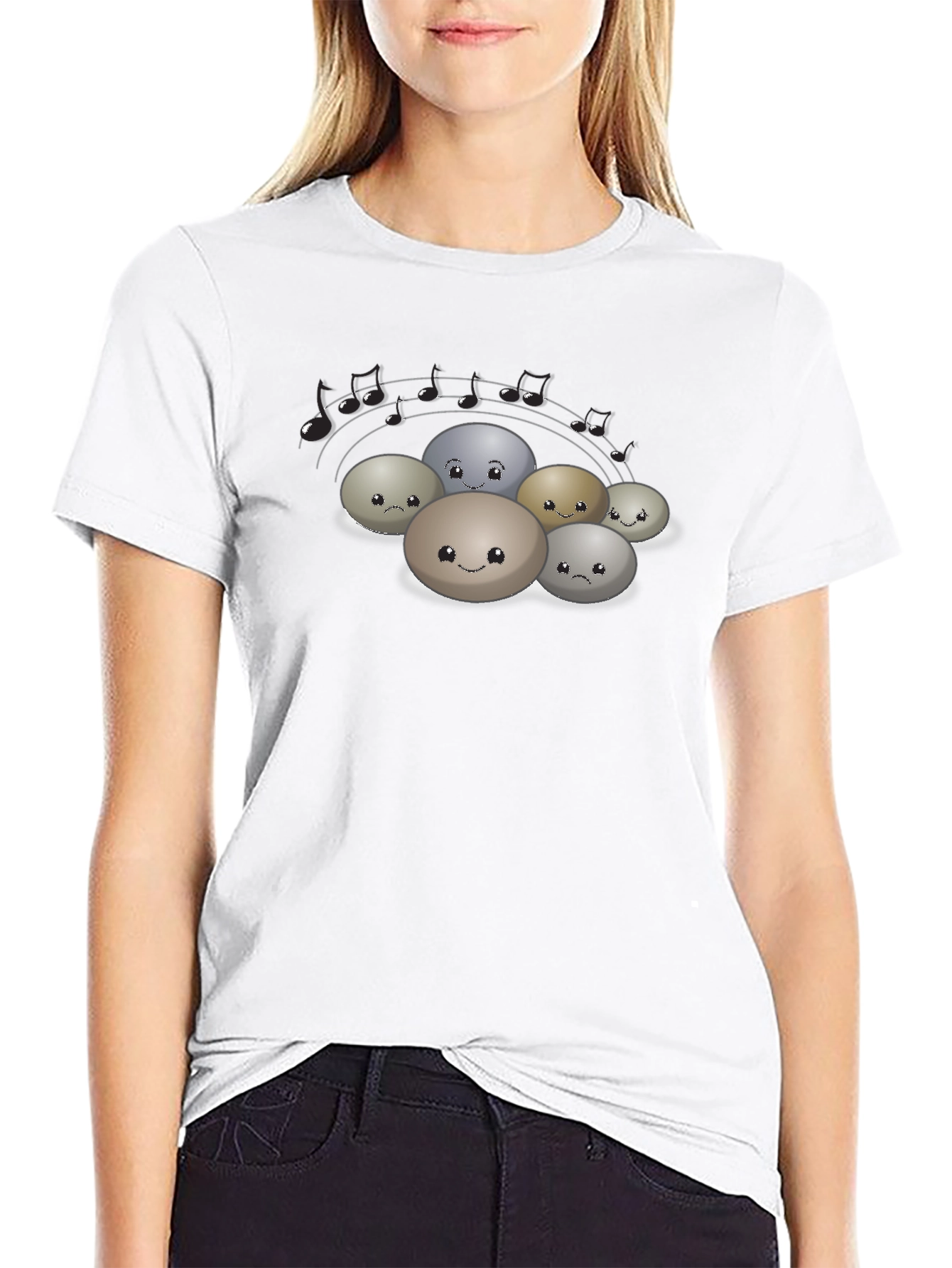 Musical Rocks Black T-Shirt - Cute Stone Band Tee