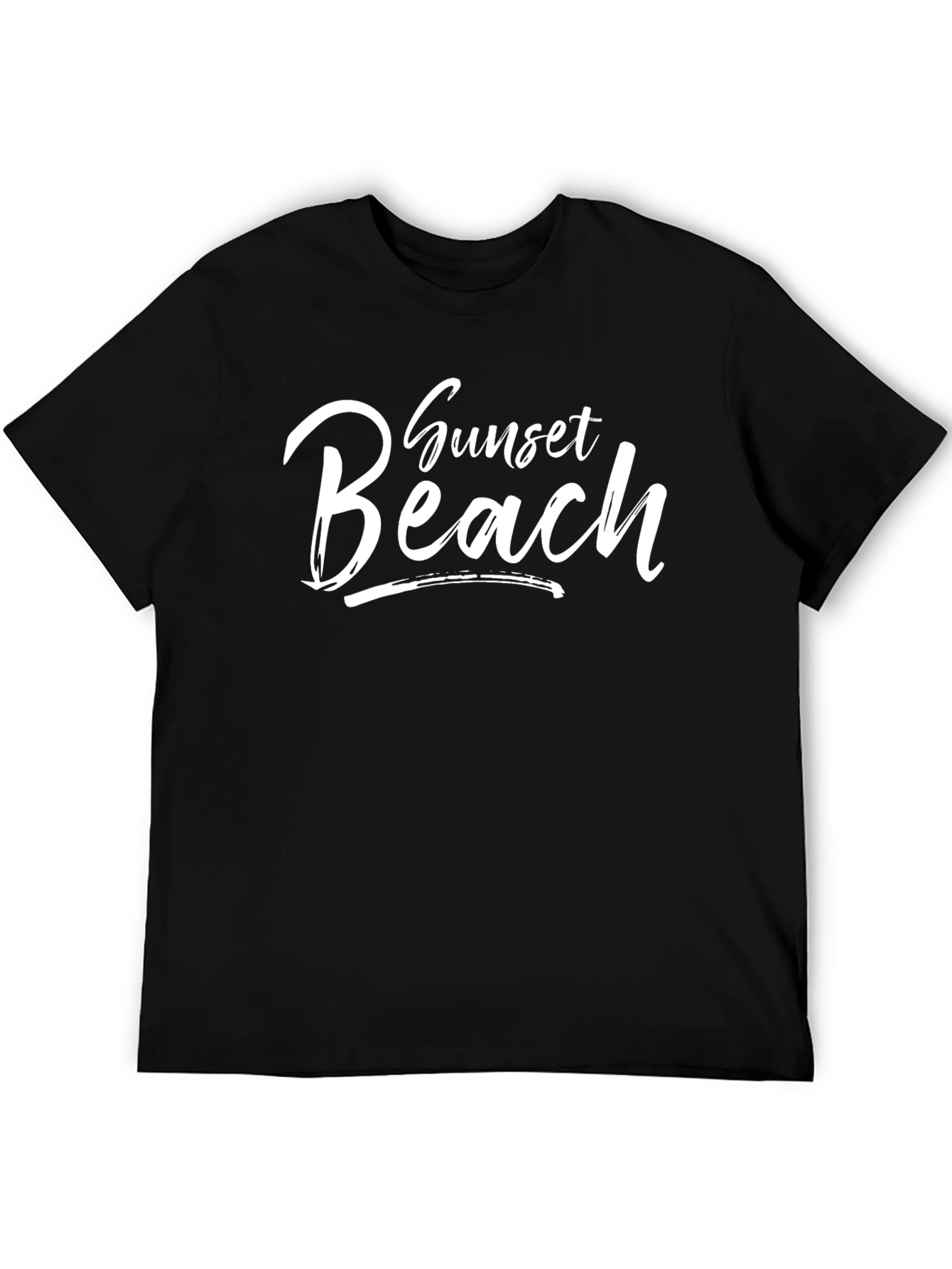 Sunset Beach Graphic Tee - Casual Black T-Shirt