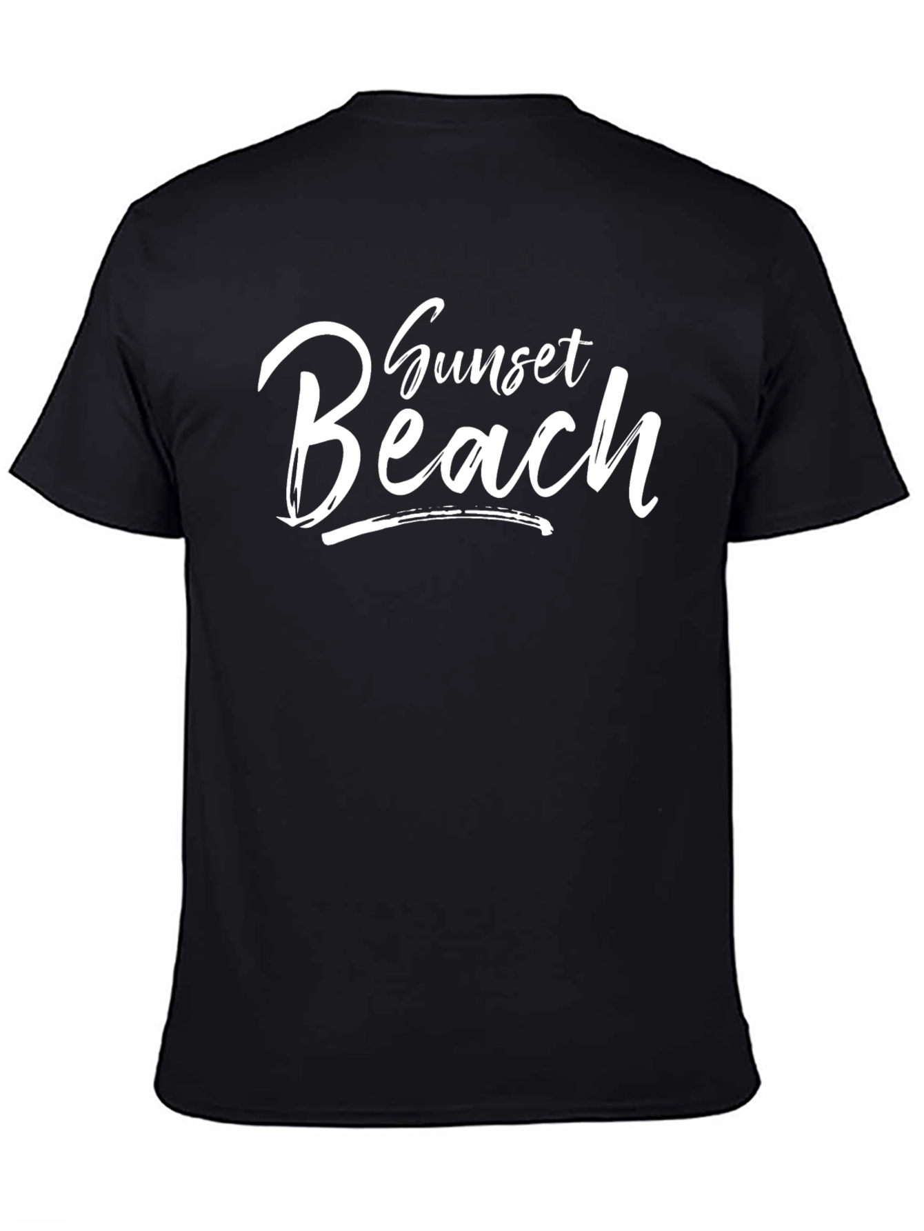 Sunset Beach Graphic Tee - Casual Black T-Shirt