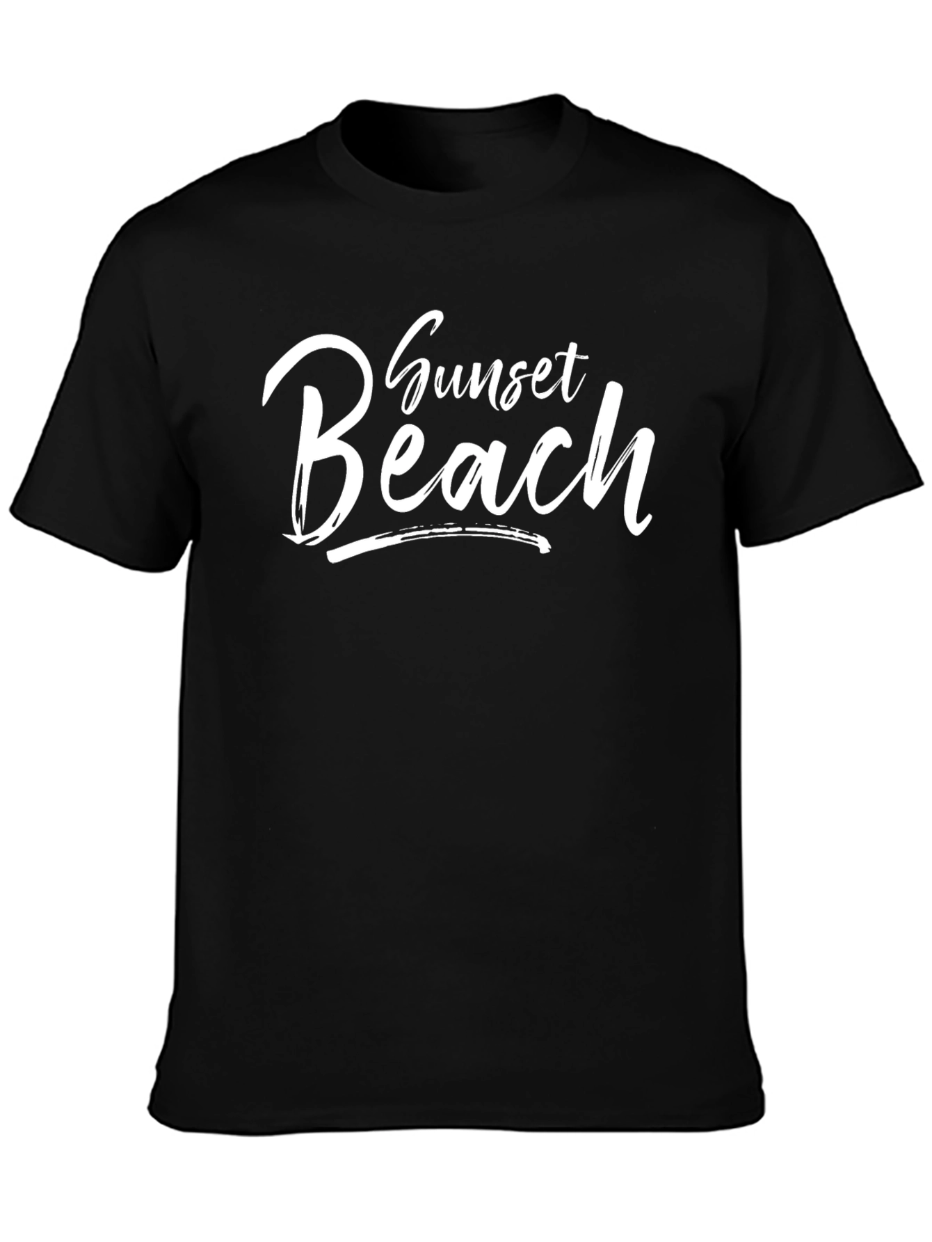 Sunset Beach Graphic Tee - Casual Black T-Shirt