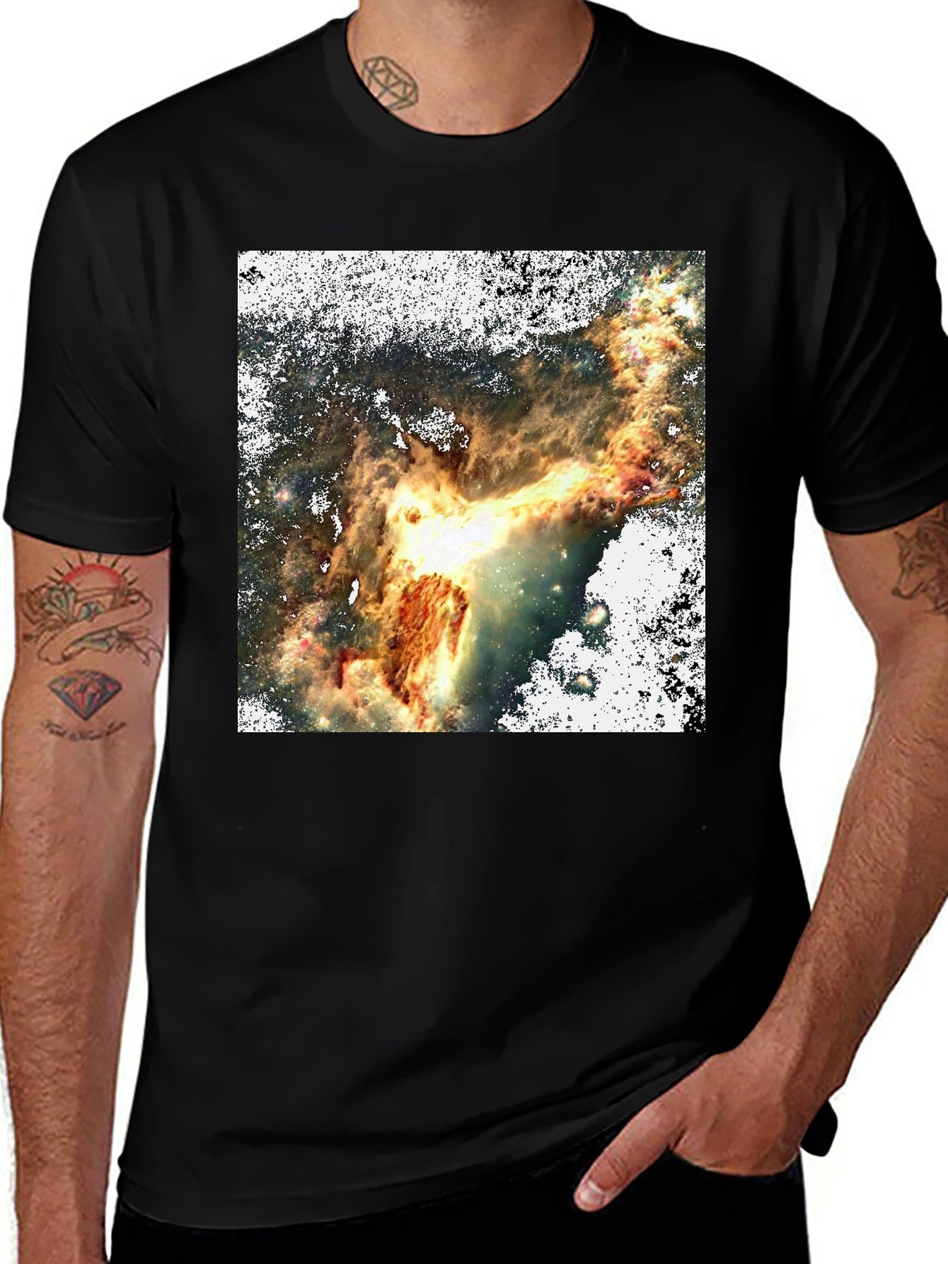 Nebula Print Black T-Shirt