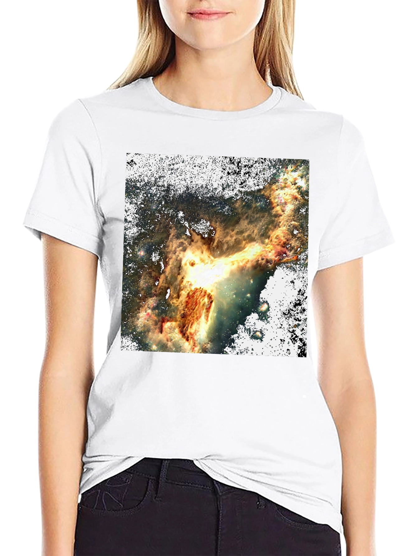 Nebula Print Black T-Shirt