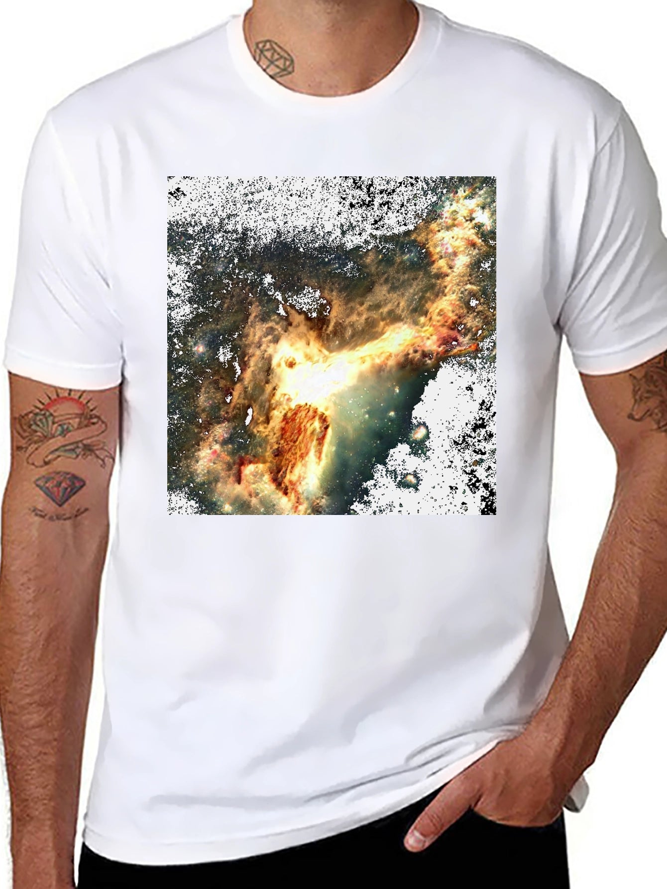 Nebula Print Black T-Shirt