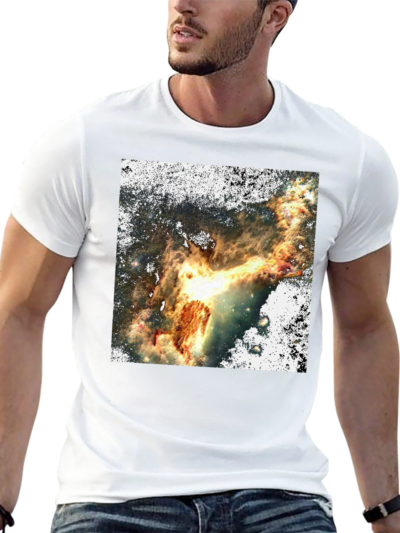 Nebula Print Black T-Shirt