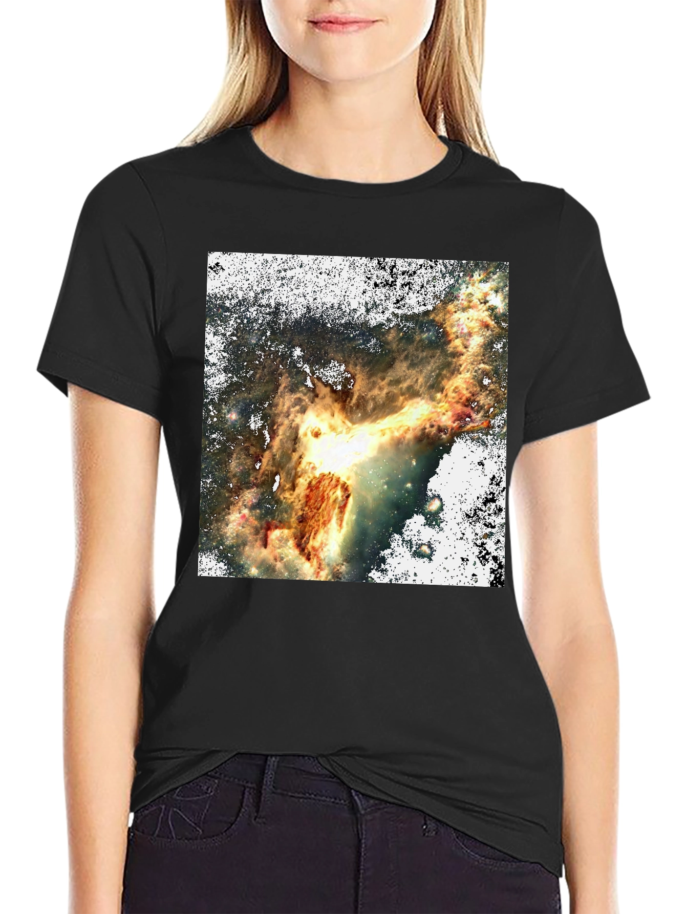 Nebula Print Black T-Shirt