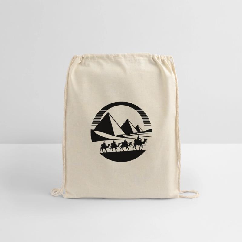 Egyptian Silhouette Pyramids And Camel Caravan