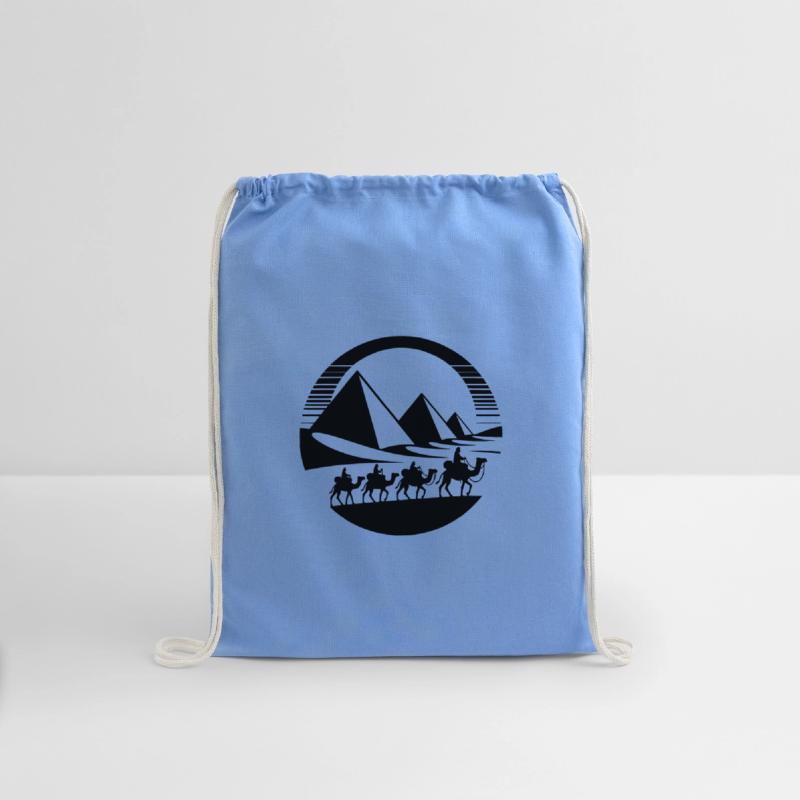 Egyptian Silhouette Pyramids And Camel Caravan