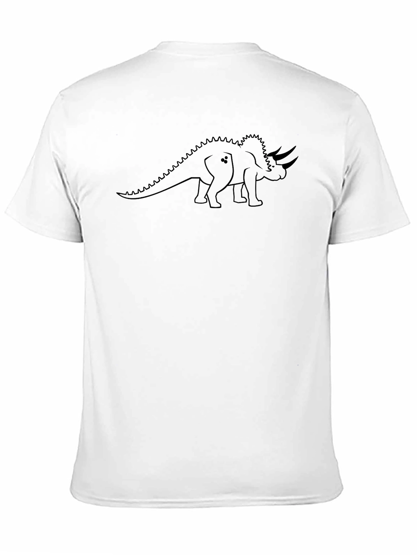 Dino Outline Graphic Tee - Black Cotton T-Shirt