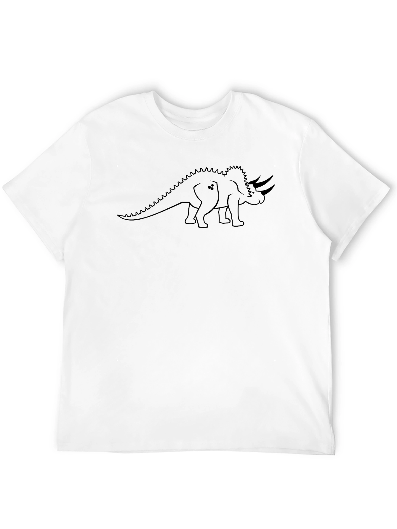 Dino Outline Graphic Tee - Black Cotton T-Shirt