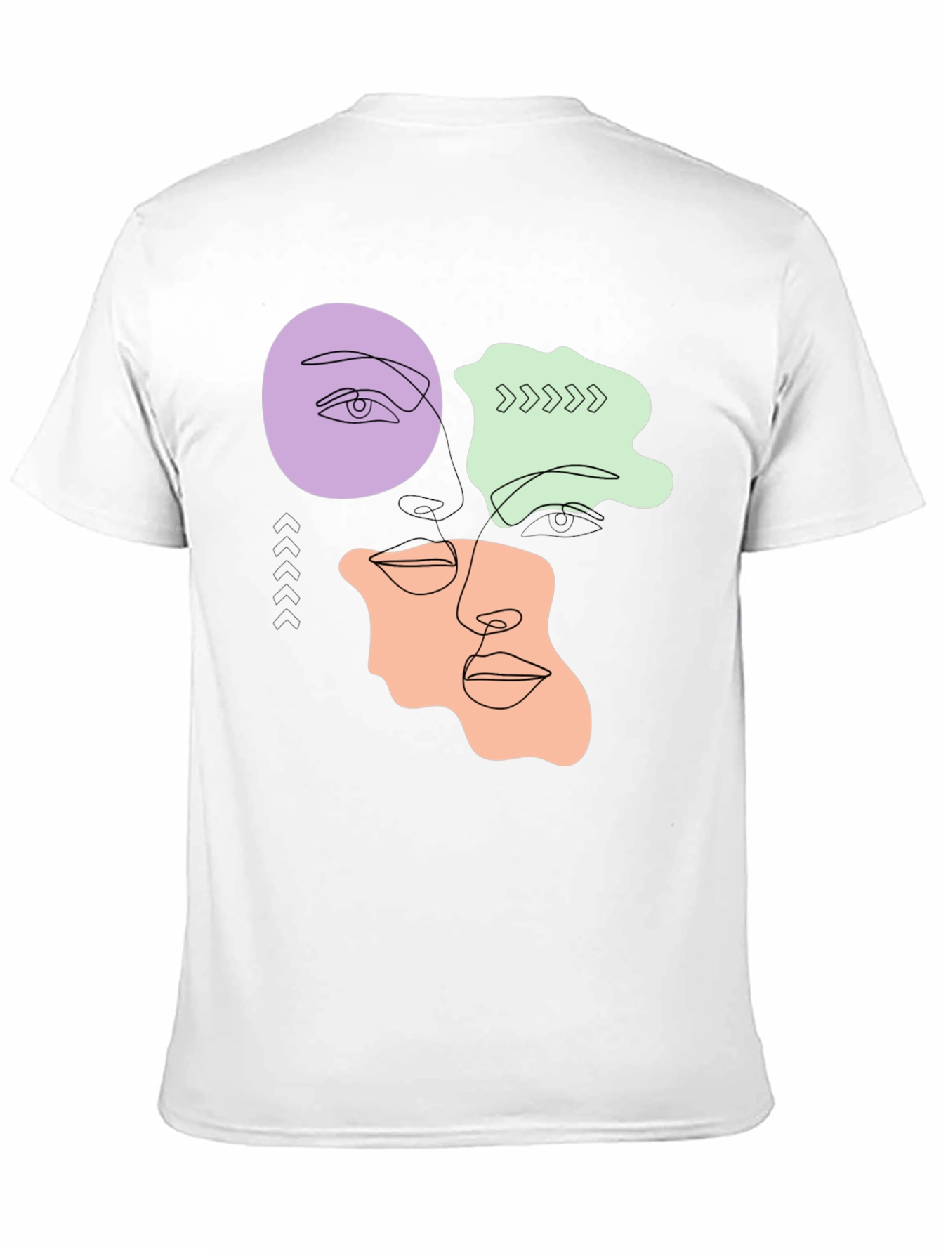 Abstract Face Line Art T-Shirt - Modern Graphic Tee