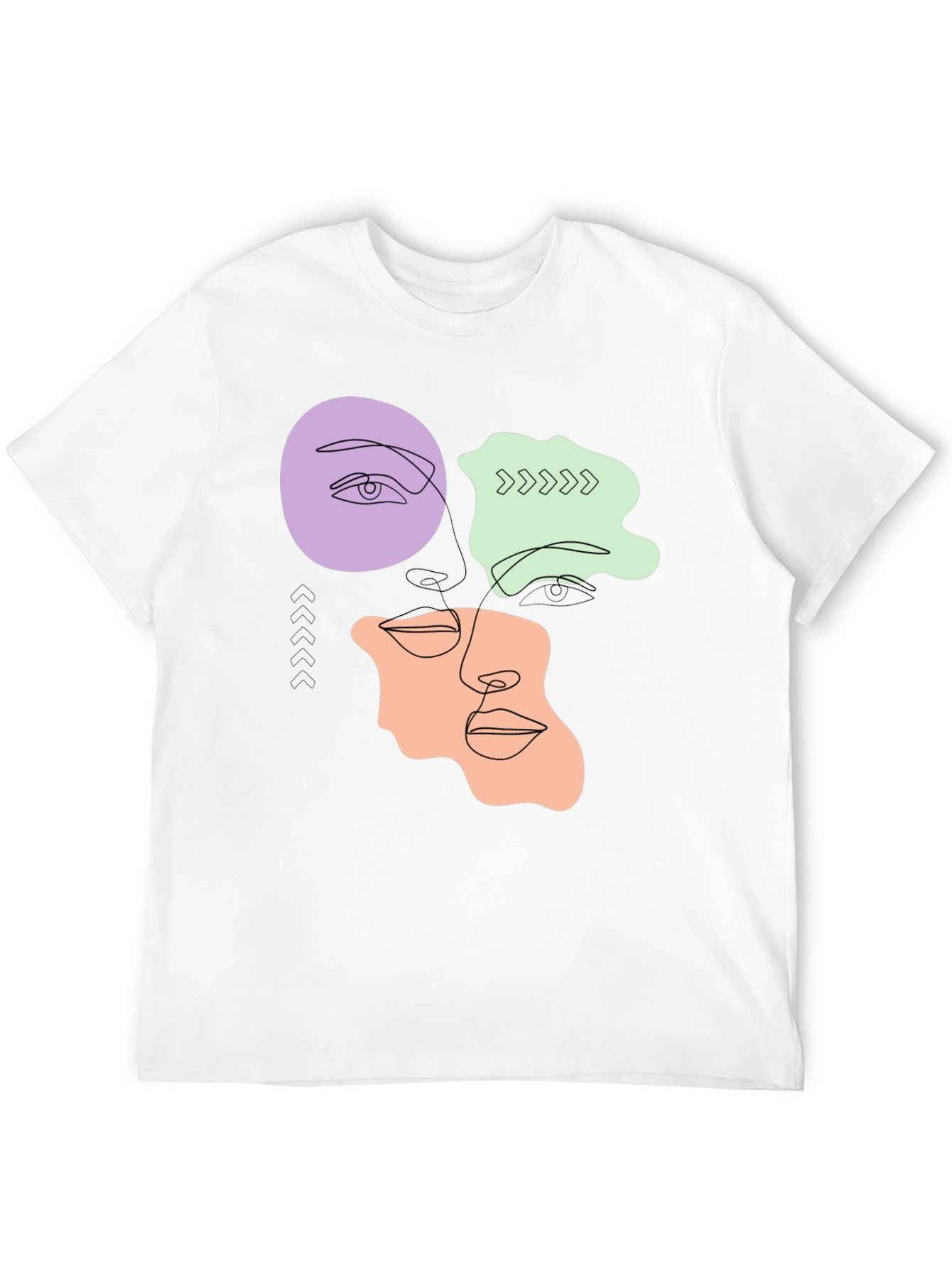 Abstract Face Line Art T-Shirt - Modern Graphic Tee