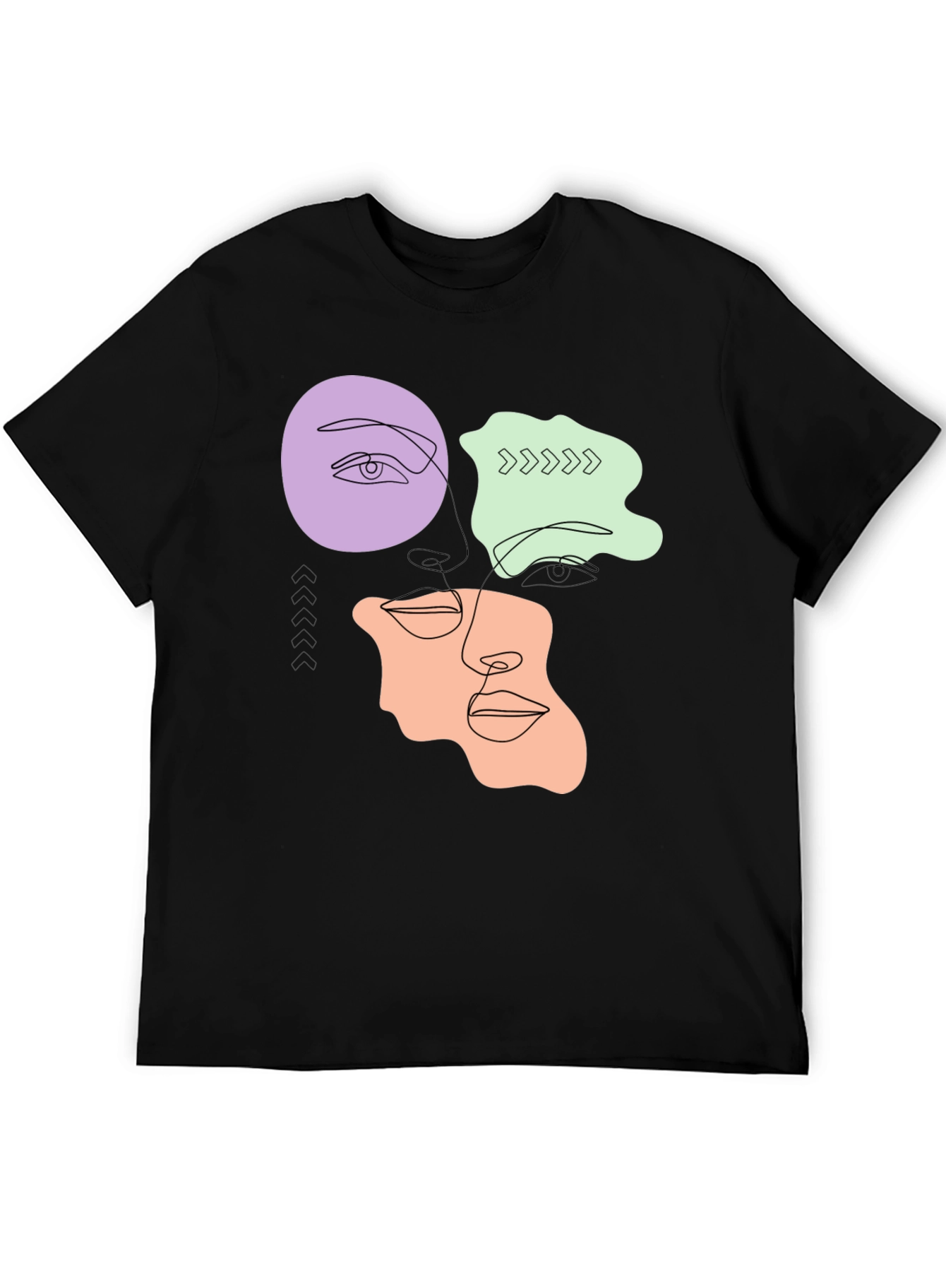 Abstract Face Line Art T-Shirt - Modern Graphic Tee