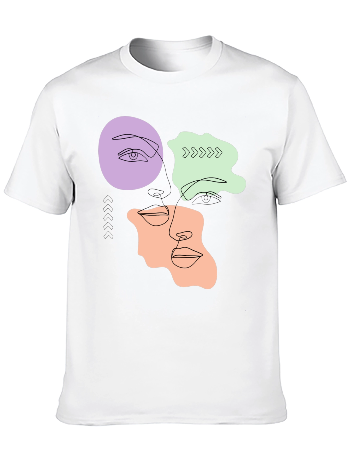 Abstract Face Line Art T-Shirt - Modern Graphic Tee