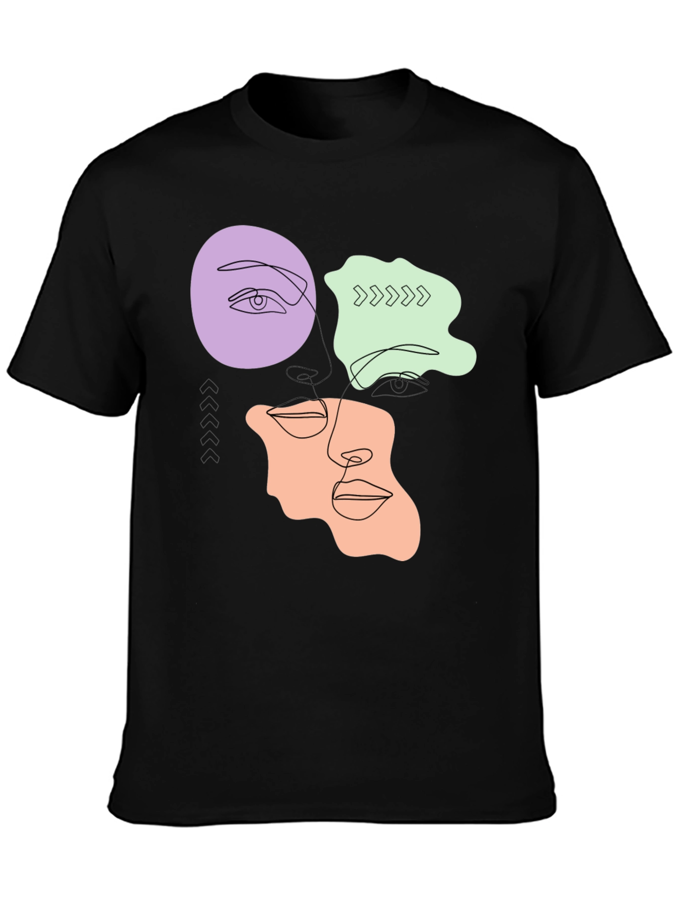 Abstract Face Line Art T-Shirt - Modern Graphic Tee