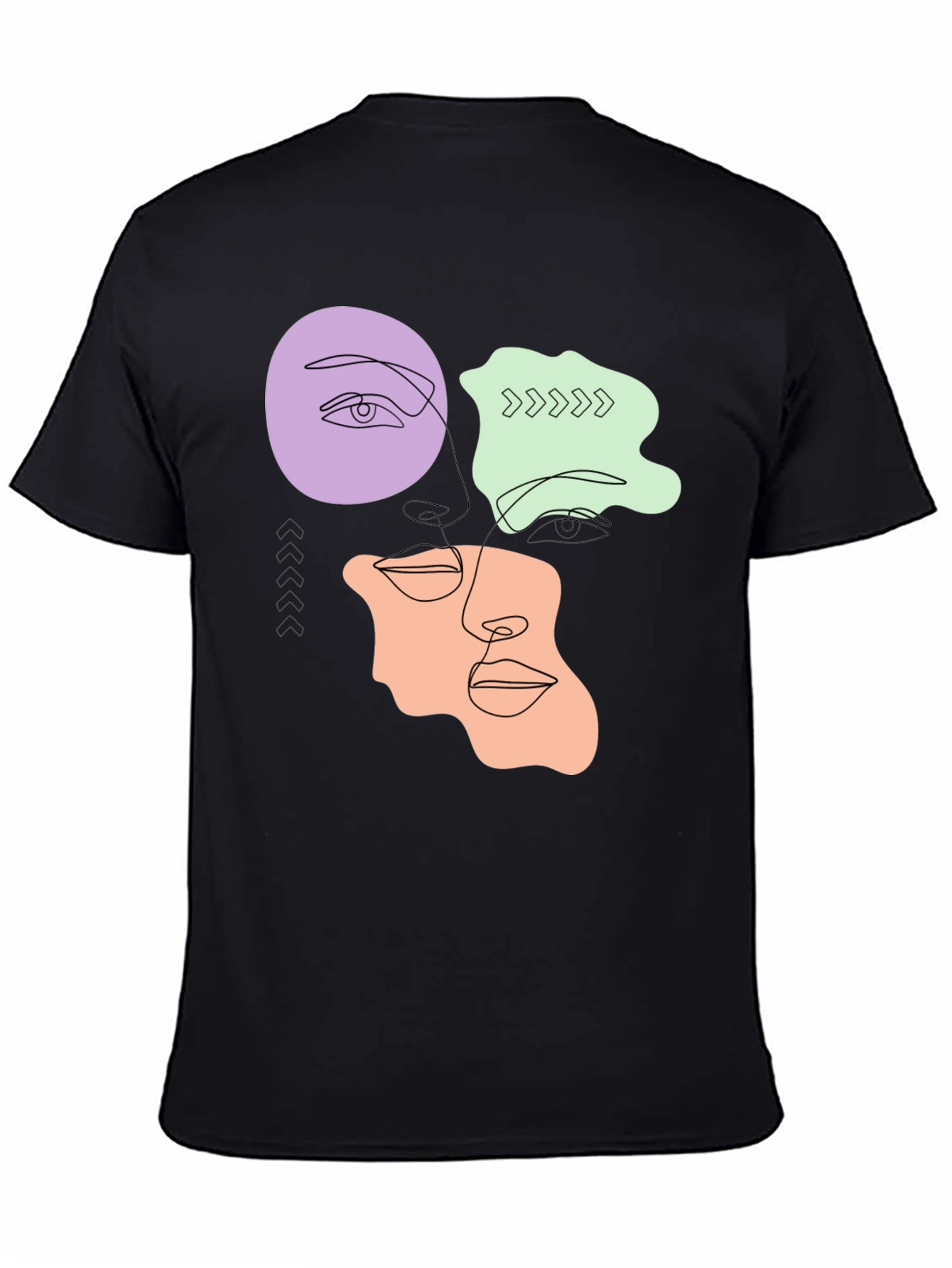 Abstract Face Line Art T-Shirt - Modern Graphic Tee