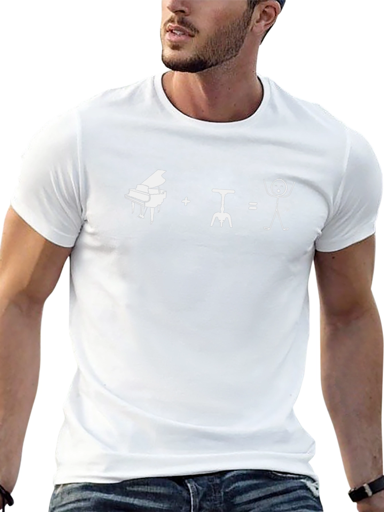 Piano + Wine = Happiness Graphic Tee